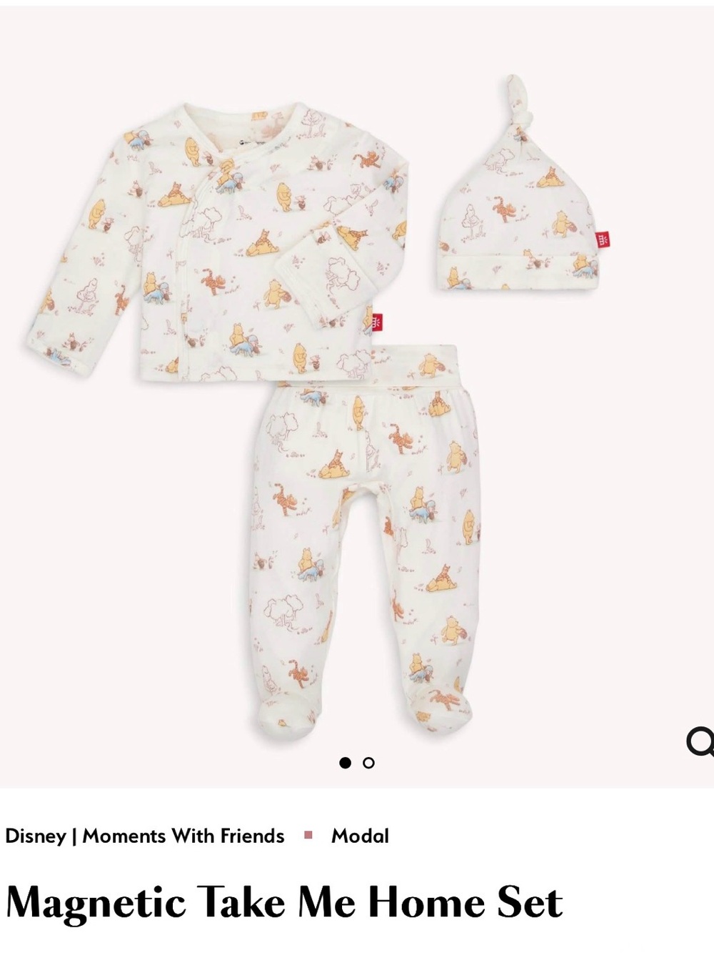 Magnetic Me Cream Winnie the Pooh Print Pajama Set